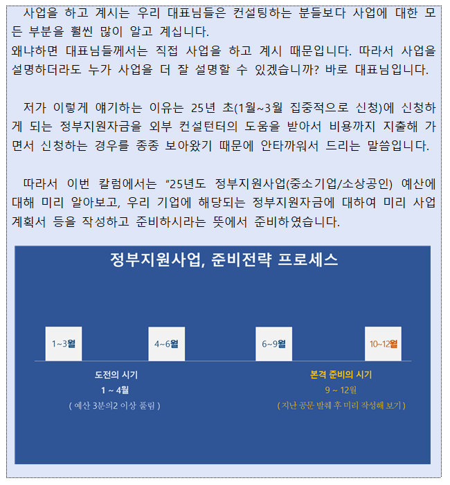 2025년도 정부지원사업(중소기업/소상공인) 예산