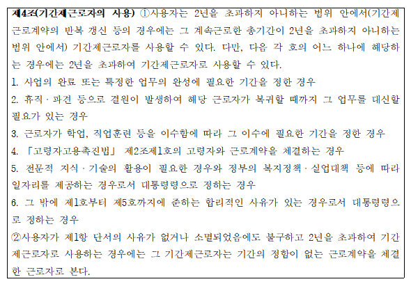 기간제근로자의사용